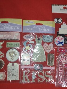 Scrapbook Embellishments Stickers - Wedding & Romance Theme